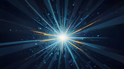abstract blue background. explosion star. Generative AI