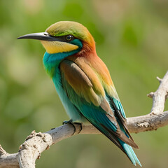 Fototapeta premium Beautiful vertical closeup shot of a colorful Bee eater