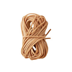 Coiled natural rubber bands on a white isolate background