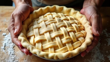 Traditional Homemade Pie Crust with Lattice Pattern