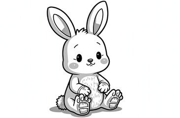 Fototapeta premium Cute Bunny Sitting with Adorable Paws