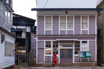 夕暮れの昭和レトロな肘折温泉街