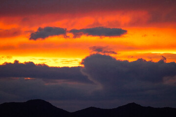 sunset over the mountains