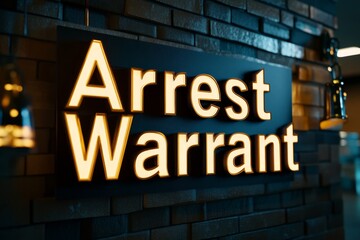 Obraz premium Document with the title â€œArrest Warrantâ€ in bold, capturing the serious and clear authority of legal permissions, symbolizing order and justice