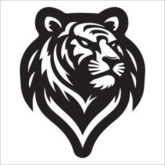 tiger logo vector, Roaring tiger logo design vector illustration, Simple Design of Silhouette of Tiger Walking Vector, Vector tiger head, face for retro logos, emblems, badges