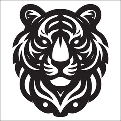 tiger logo vector, Roaring tiger logo design vector illustration, Simple Design of Silhouette of Tiger Walking Vector, Vector tiger head, face for retro logos, emblems, badges