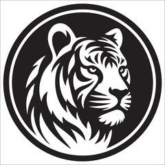 tiger logo vector, Roaring tiger logo design vector illustration, Simple Design of Silhouette of Tiger Walking Vector, Vector tiger head, face for retro logos, emblems, badges