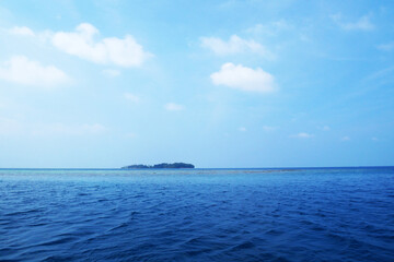 The blue sky and sea