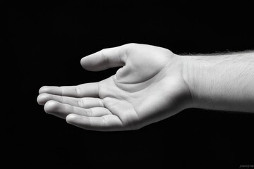 Hand tightly gripping another in a reassuring squeeze, capturing the comforting and supportive nature of human connection, symbolizing empathy and strength