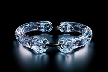 Clean outline of handcuffs with minimal detailing, symbolizing the simplicity and control inherent in security tools, capturing order and clarity