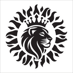Obraz premium Lion Logo Design Vector Template. Lion Head Logo Icon Vector illustration. Black and white Lion head vector illustration, lion luxury logo icon template, elegant lion logo design illustration 