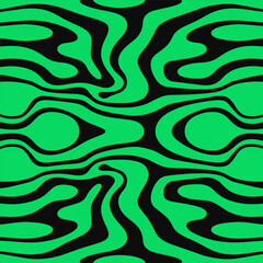 wavy lines abstract background. Trendy psychedelic retro style backdrop. Waves, swirl and twirl pattern. Twisted distorted vector texture.