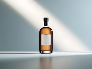 unlabeled liquor bottle isolated mock up template design illustration