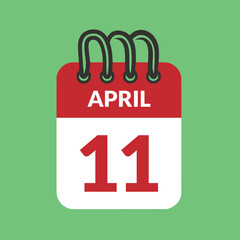 April 11 Calendar icon vector illustration.