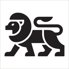 Lion Logo Design Vector Template. Lion Head Logo Icon Vector illustration. Black and white Lion head vector illustration, lion luxury logo icon template, elegant lion logo design illustration 