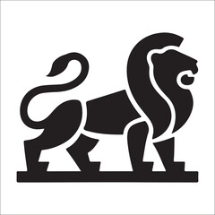 Lion Logo Design Vector Template. Lion Head Logo Icon Vector illustration. Black and white Lion head vector illustration, lion luxury logo icon template, elegant lion logo design illustration 