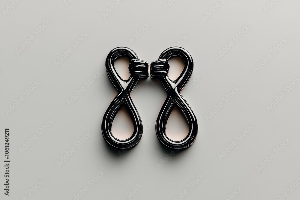 Poster minimalist line art of handcuffs with clean lines and simple shape, symbolizing the straightforward 