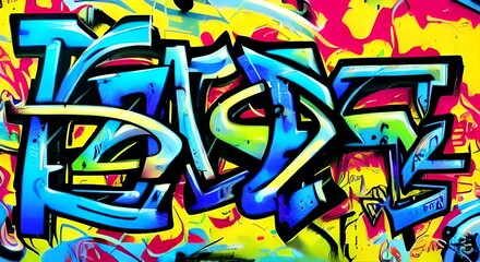 Abstract Graffiti Art with Bold Color Palette and Urban Aesthetics | 357
