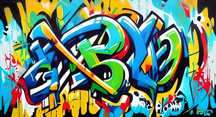 Abstract Graffiti Art with Bold Color Palette and Urban Aesthetics | 358