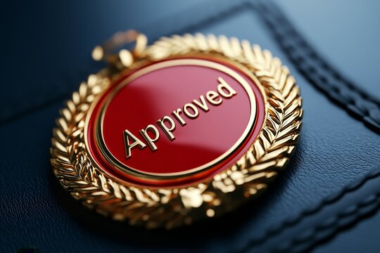 Watercolor illustration of a legal document with â€œApprovedâ€ in red, capturing the clear and formal tone of official permissions, symbolizing authority and finality