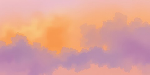 Fototapeta premium Abstract watercolor background with sunset sky colors of orange and purple, perfect for artistic designs and backgrounds, watercolor