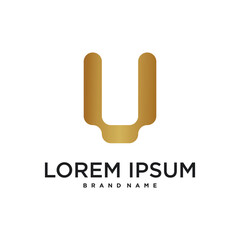 Initial letter U logo, abstract concept design. Premium Vector