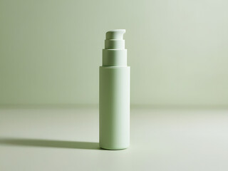 illustration of a cosmetic bottle product mock up design isolated on green background