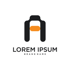 Initial letter A logo, abstract concept design. Premium Vector