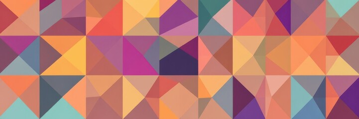 An abstract geometric background featuring a vibrant pattern of triangles and squares, texture, creative