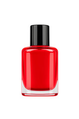 Bright Red Nail Polish in Clear Bottle