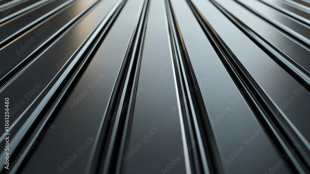 Poster a close-up view of a textured surface with parallel lines, showcasing a sleek and modern design in a