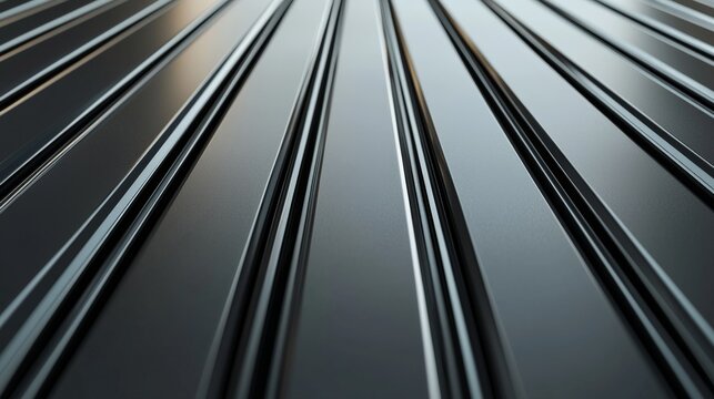 A close-up view of a textured surface with parallel lines, showcasing a sleek and modern design in a dark color.