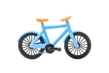 Fototapeta premium Bright Blue Bicycle with Orange Details for Children