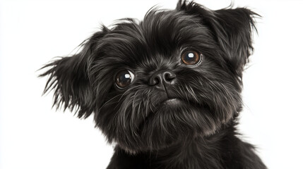 Affenpinscher dog, white background