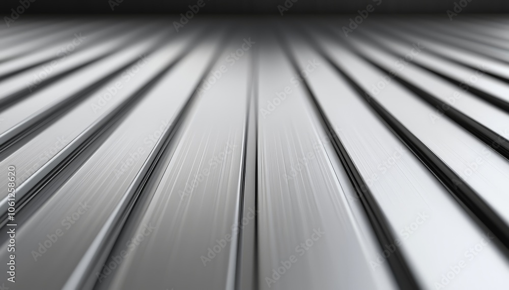 Aufkleber a sleek, close-up view of metallic, linear surfaces creating a pattern of reflections and textures.
