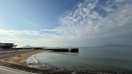 sunset over the river
