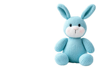 Obraz premium Soft Blue Bunny Toy for Children and Nursery Decor