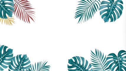 Naklejka premium palm tree leaves