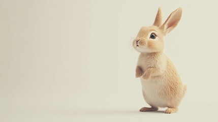 Obraz premium Cute Bunny Rabbit Standing on Hind Legs