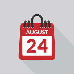 August 24 Calendar icon vector illustration.