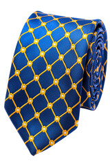 Stylish Blue Tie with Geometric Pattern Design