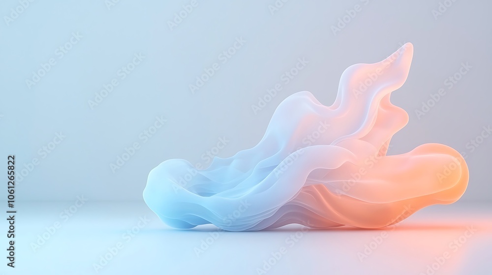 Poster flowing abstract forms create ethereal atmosphere enhancing modern aesthetics and visual appeal in d