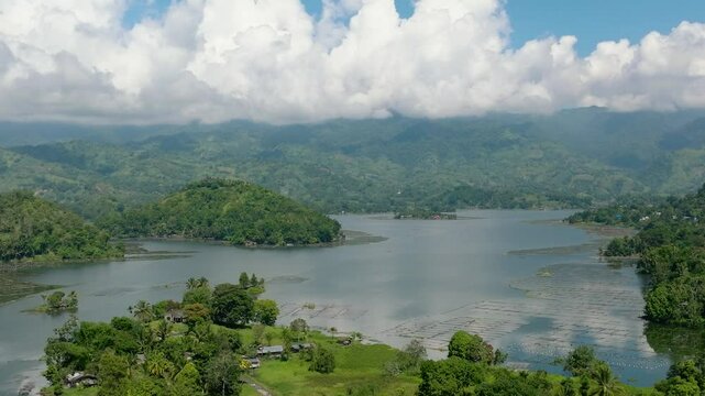 Lake Sebu in South Cotabato, beautiful lake in mountain forest. Mindanao, Philippines.