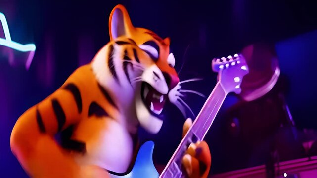 tiger with guitar