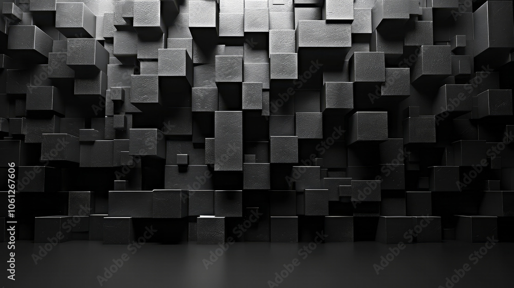 Poster a captivating arrangement of textured cubes creates a three-dimensional effect against a dark backdr