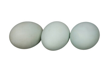 Three hard-boiled of salted duck eggs isolated transparent