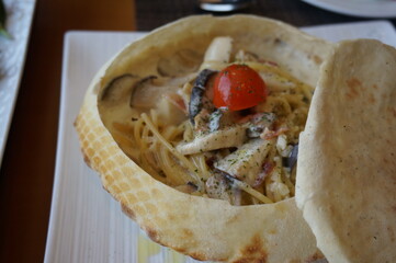 Cream cheese pane pasta