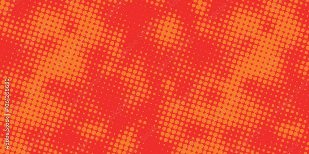 Poster dots halftone orange color pattern gradient texture with technology digital background.