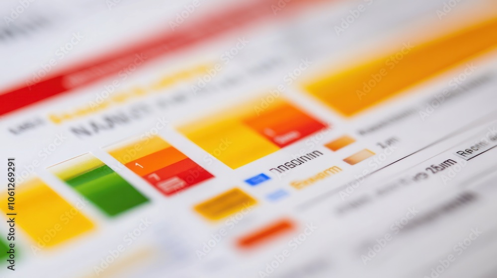 Poster close-up of a data chart with colored squares indicating different levels of data.