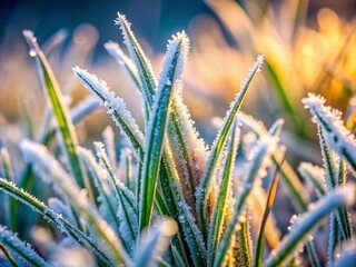 A world within a blade, winter grass emerges in macro detail, the background fading into a whisper.
